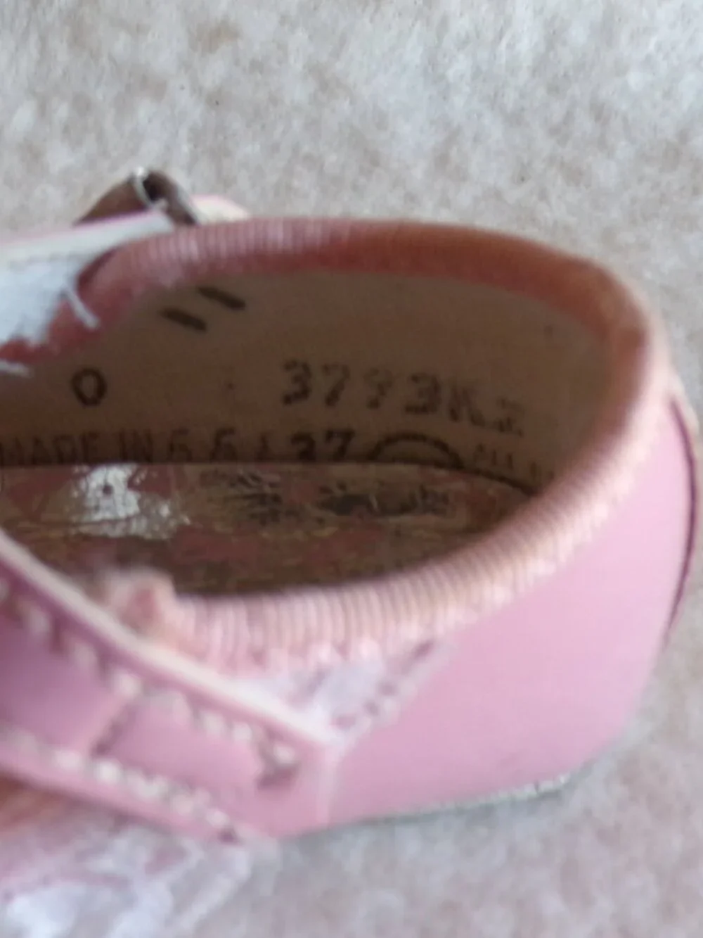 Vintage 1980s Baby Girls Shoes Pink Bow USA